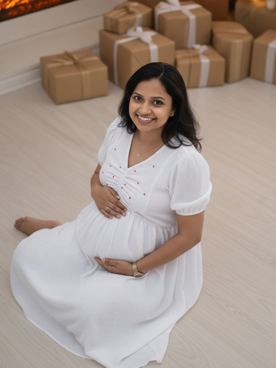 Maternity Short Dress Grace - White