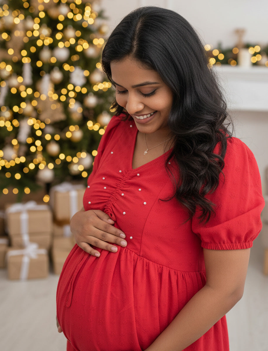Maternity Short Dress Grace - Red