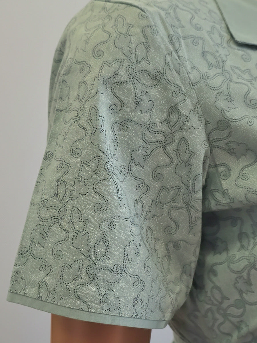 Cotton Full Open Maternity & Nursing Nighty – Powder Blue Abstract Print – Full Length