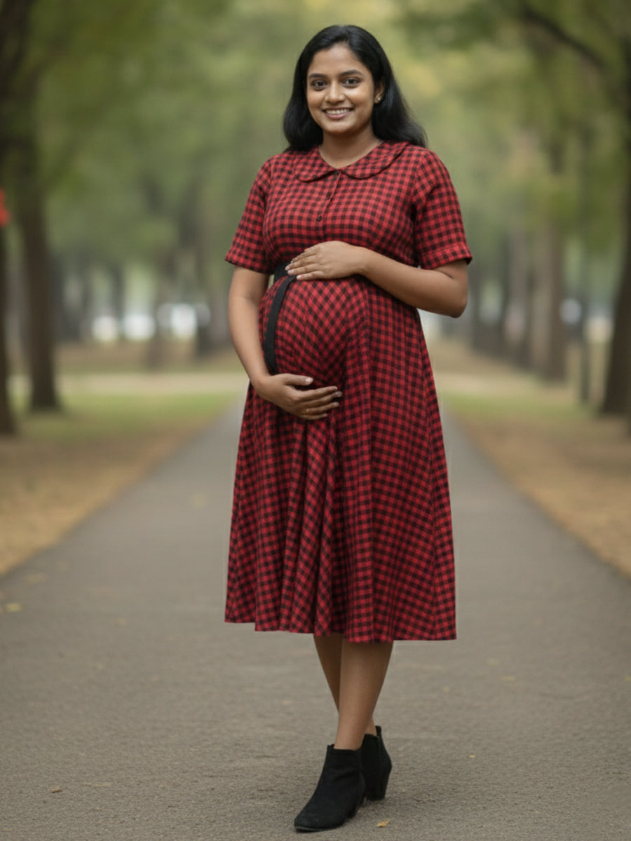 Maternity Short Dress Stella Red