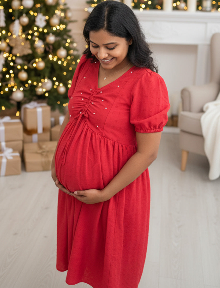 Maternity Short Dress Grace - Red