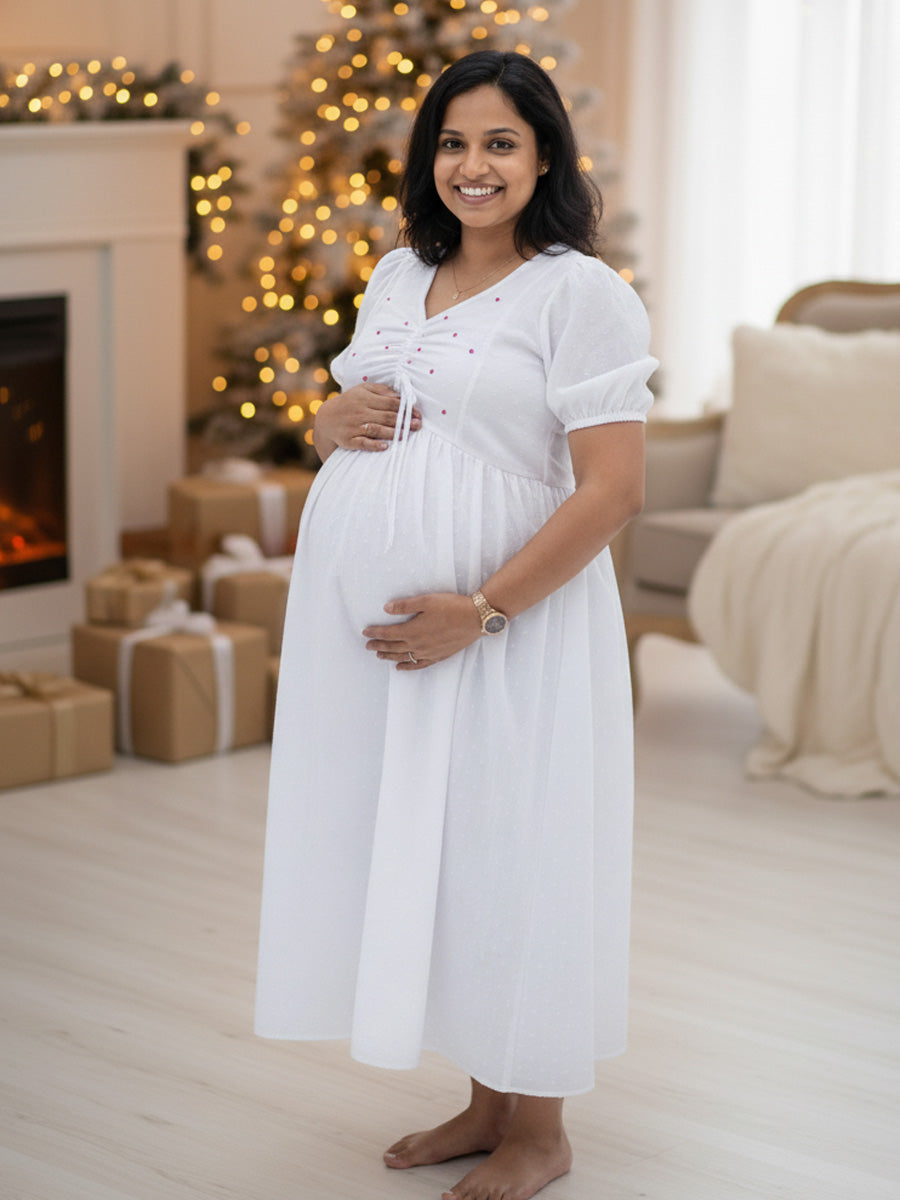 Maternity Short Dress Grace - White