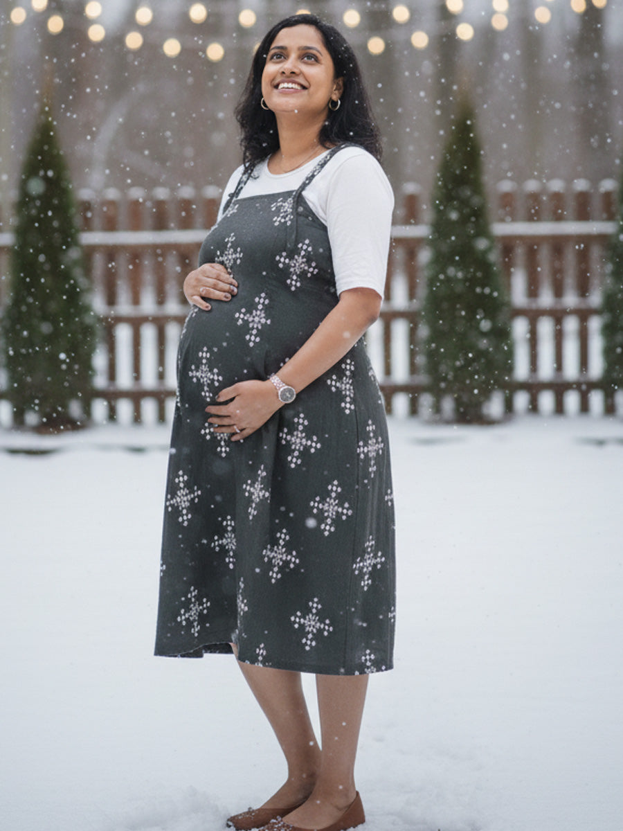 Maternity Short Dress Detie - Black & White