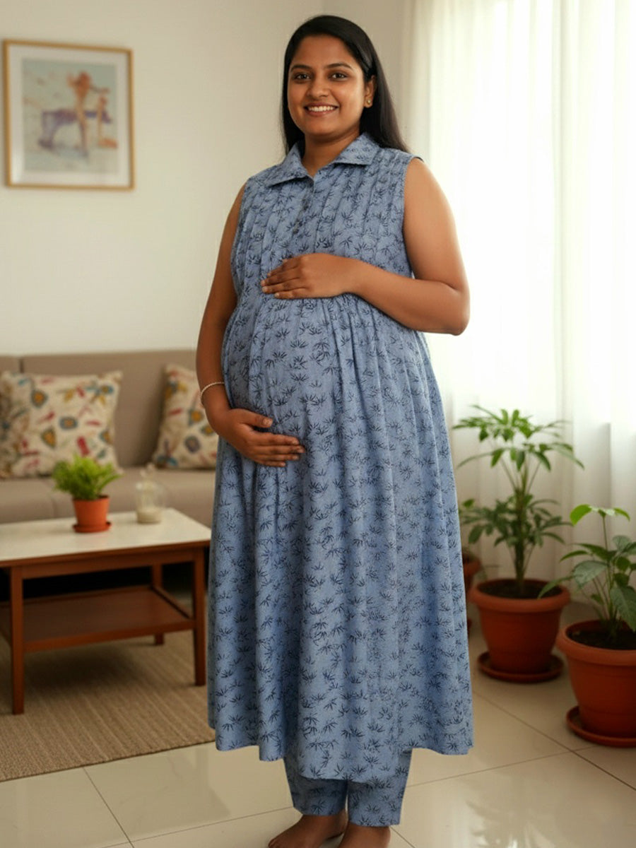 Sleeveless Cotton Collar Cord Set – Nursing Zip | Ziva