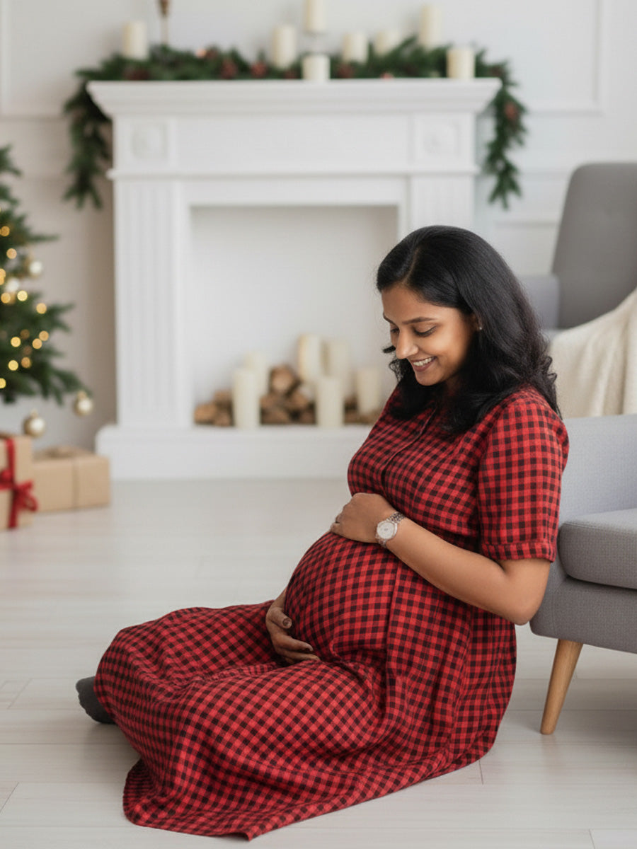 Maternity Short Dress Stella Red