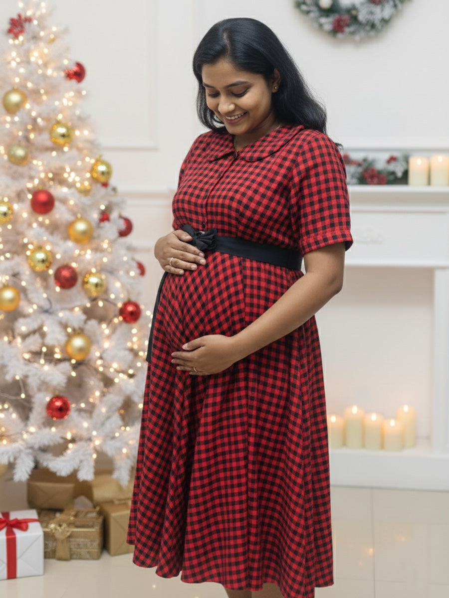 Maternity Short Dress Stella Red