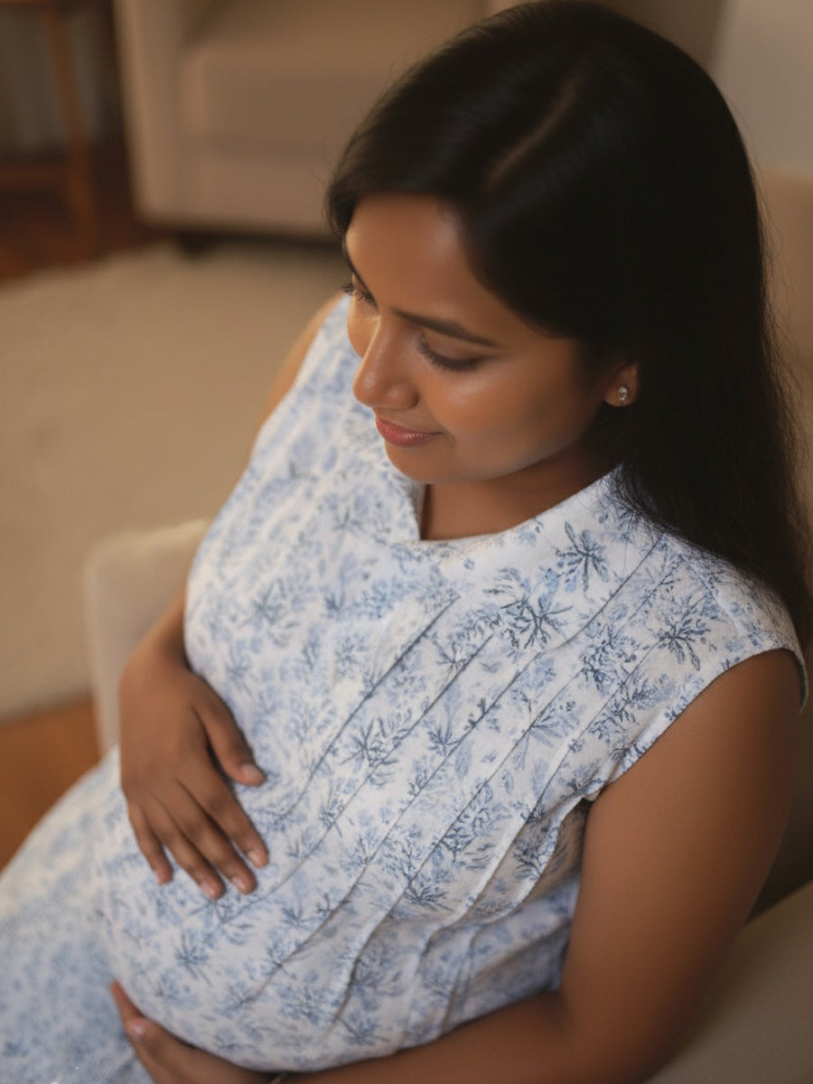 Sleeveless Cotton Collar Cord Set – Nursing Zip | Ziva