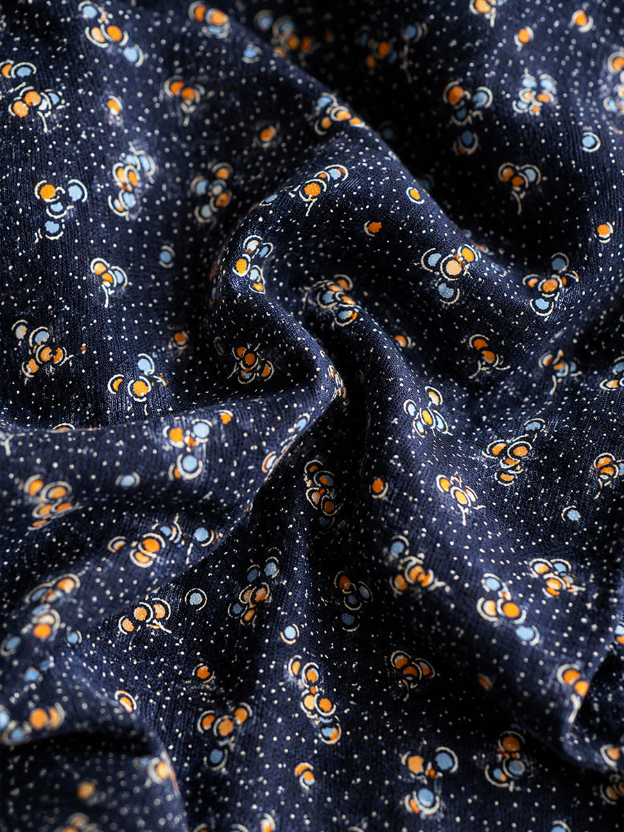 Ziva Maternity Low Waist Shorty Panty – Premium Soft Viscose | Midnight Ditsy Bloom Print | Deep Navy Blue