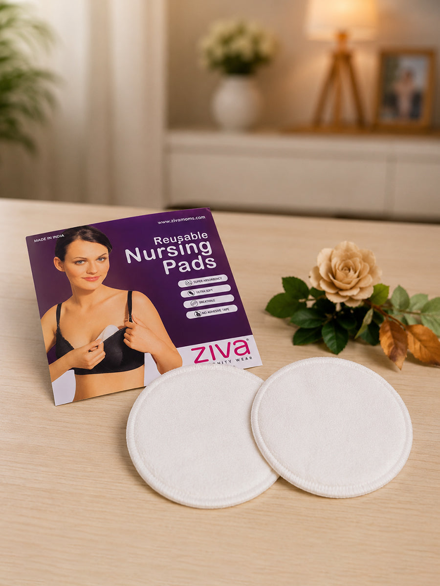 Ziva Reusable Nursing Pads – Ultra Soft, Super Absorbent & Breathable Breast Pads | 1 Pair (2 Pieces)