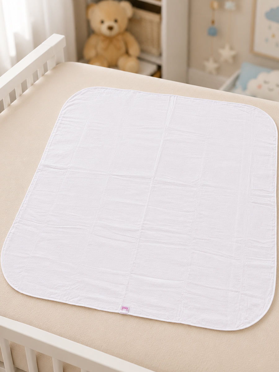 Ziva 3-Piece Cotton Reusable Baby Towels – Soft Multi-Purpose Cloth Towels for Newborns | White