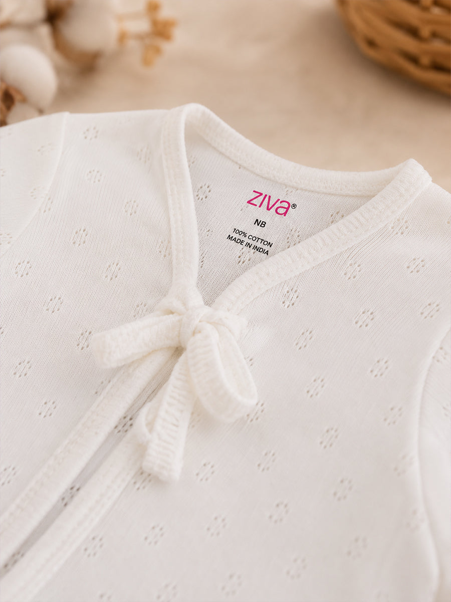 Ziva Premium Airy Knitted Cotton Colour Jabla – Multicolour Newborn Baby Wear | 6 Pieces