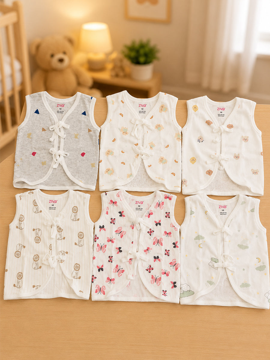 Ziva Knitted Cotton Printed Jabla – Baby Dreams Print Collection | 6 Pieces