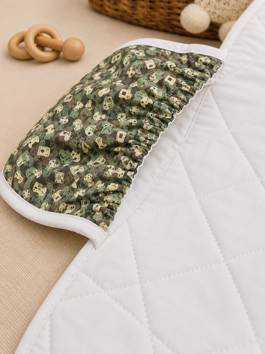 Ziva Baby Nappy & Diaper Changing Sheet – Foldable Travel Changing Mat with Storage Pocket | Little Gamer Print