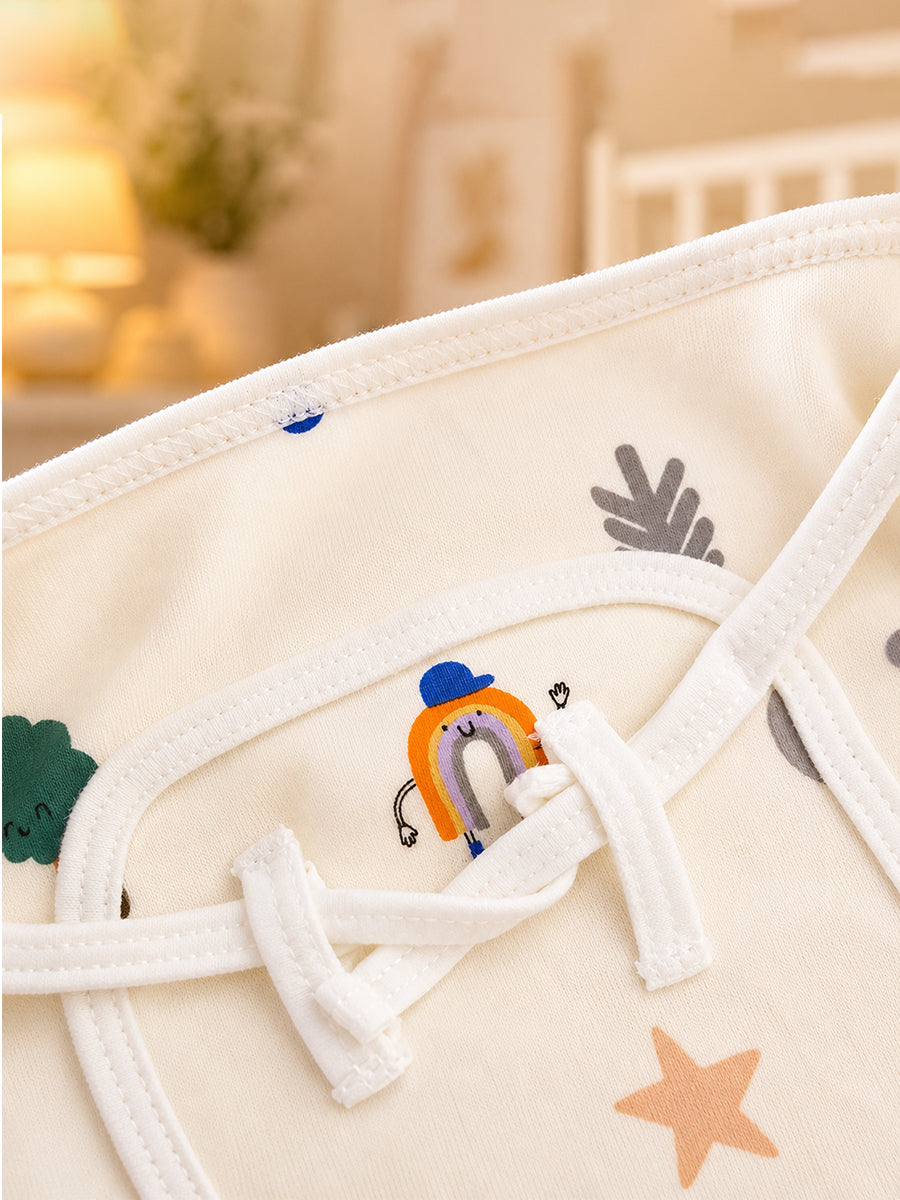 Ziva 3 Piece Nappy – Baby Boy | Premium Adjustable Tie Nappy | Knitted Cotton | Lightly Padded Attached Insert | Assorted White & Off-White Prints (Print Details: Check Product Description)