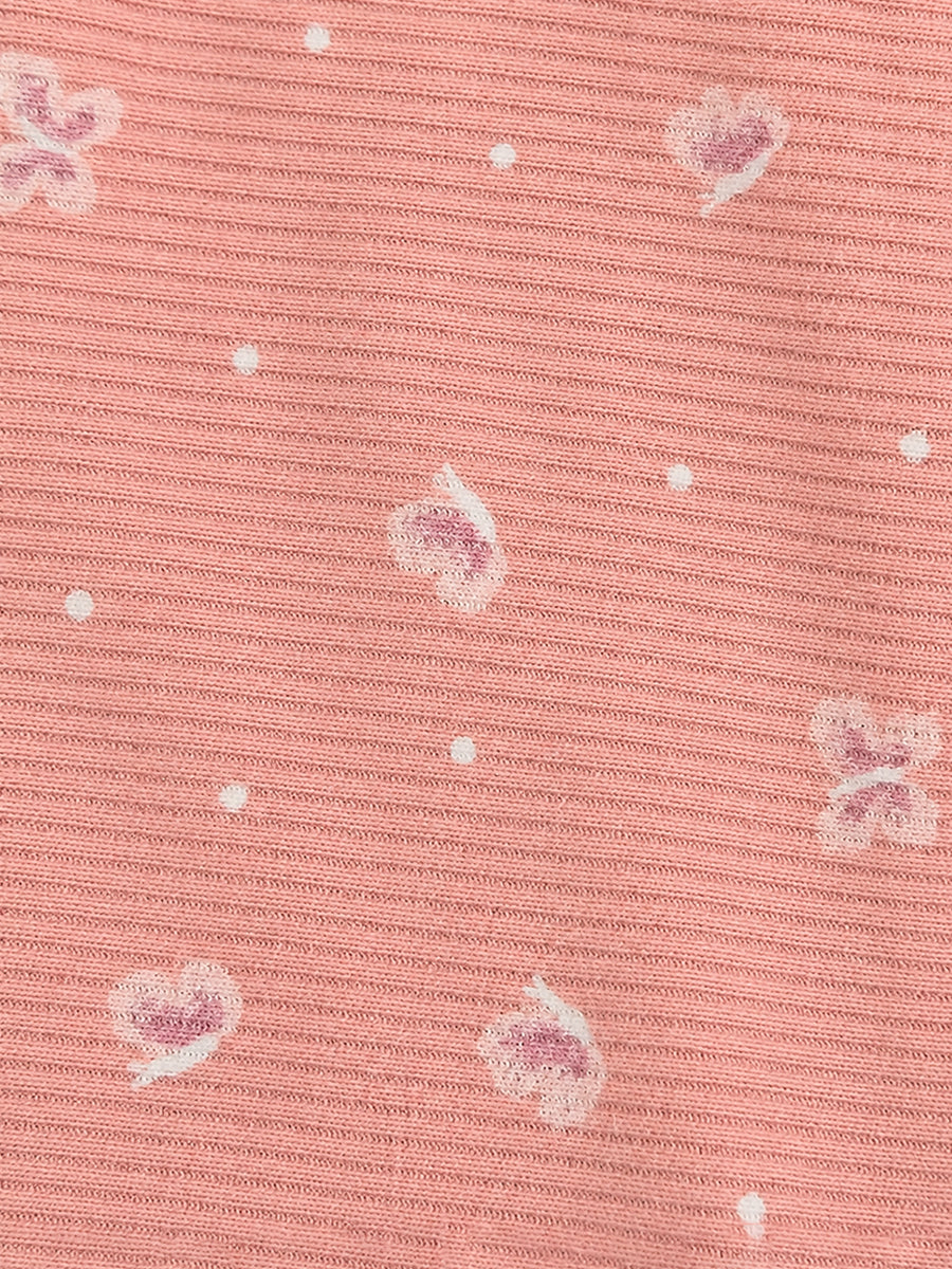 Ziva Baby Hooded Towel – Dusty Blush Pink | Tiny Butterfly Print | 100% Knitted Cotton