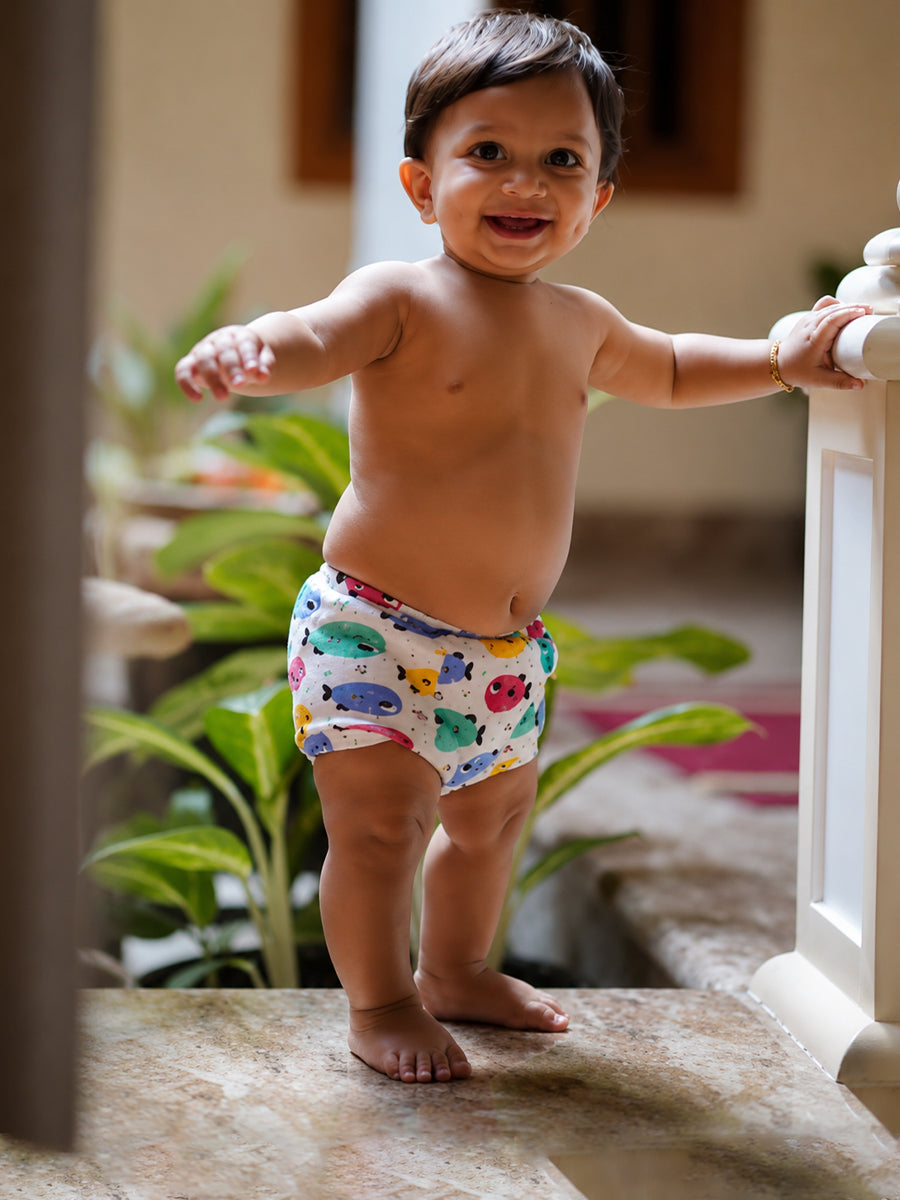 Ziva Cotton Padded Training Shorts – Reusable potty Training Underwear for Babies & Toddlers-3 piece pack