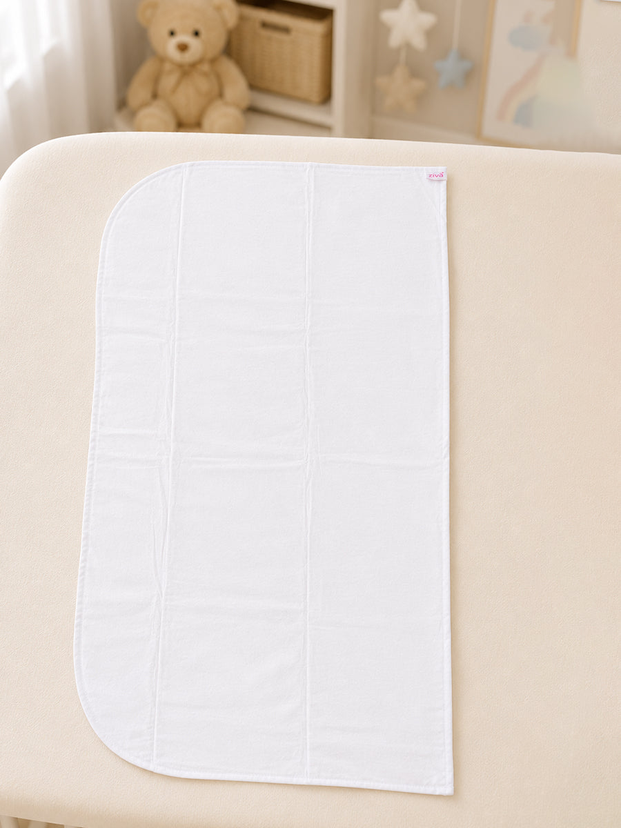 Ziva 3-Piece Cotton Reusable Baby Towels – Soft Multi-Purpose Cloth Towels for Newborns | White