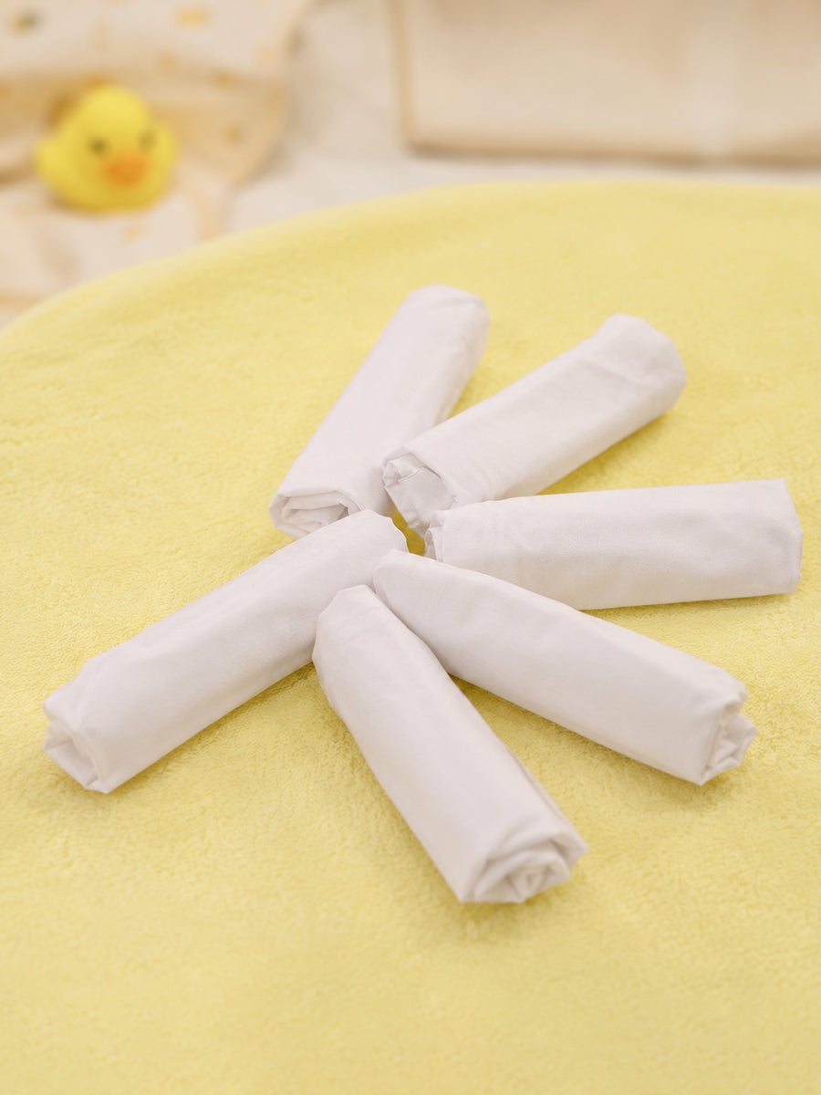 Ziva 6-Piece Cotton Jabla with Tie – Soft Sleeveless Newborn Wear | White