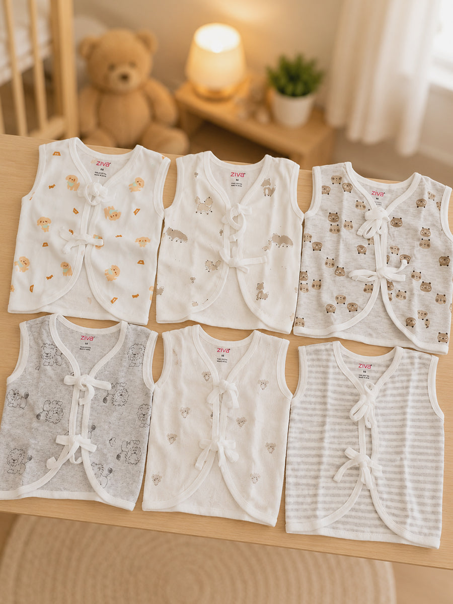 Ziva Knitted Cotton Printed Jabla – Little Wonders Print Collection | 6 Pieces