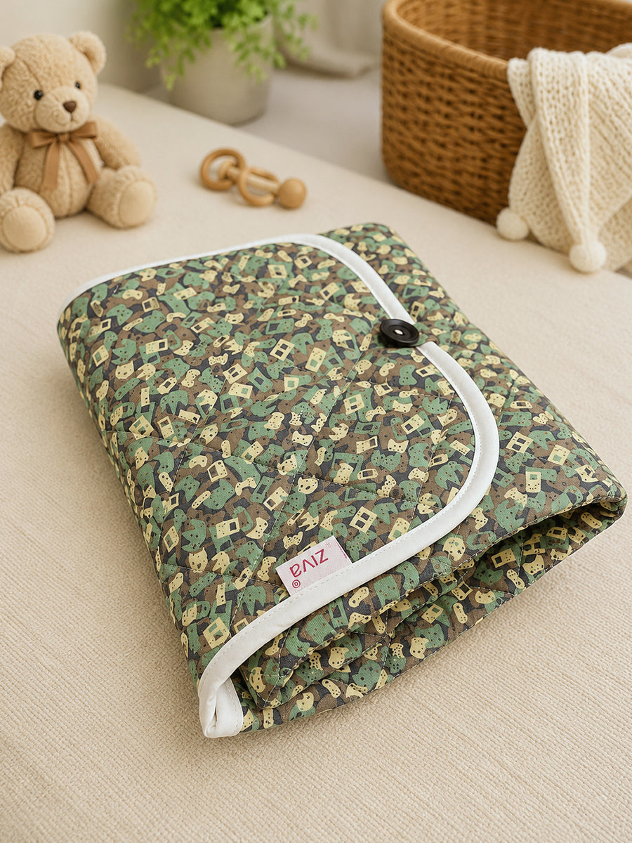 Ziva Baby Nappy & Diaper Changing Sheet – Foldable Travel Changing Mat with Storage Pocket | Little Gamer Print
