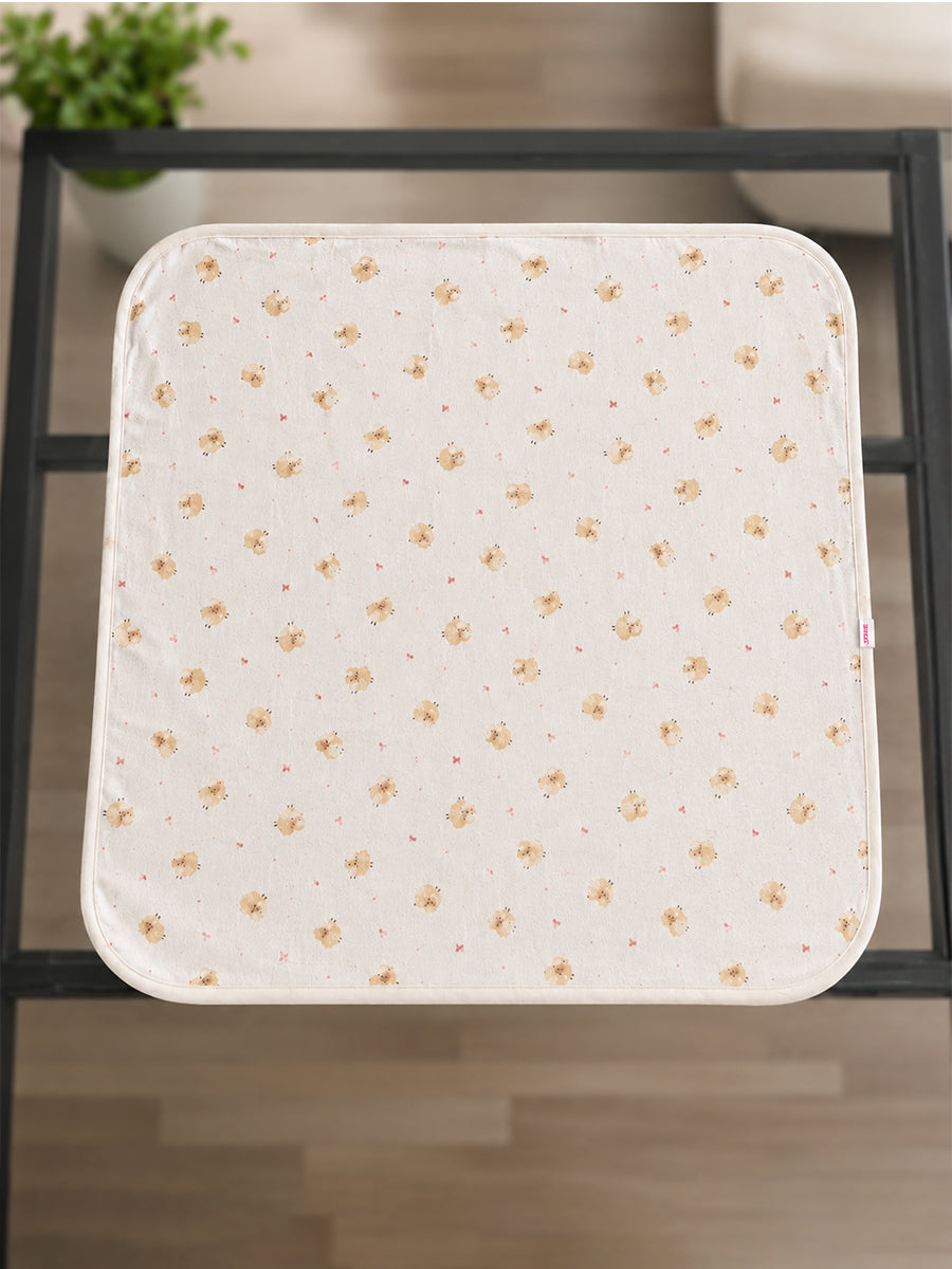 Ziva Baby Blanket – Off White | Tiny Fluffy Lamb Print | Knitted Cotton