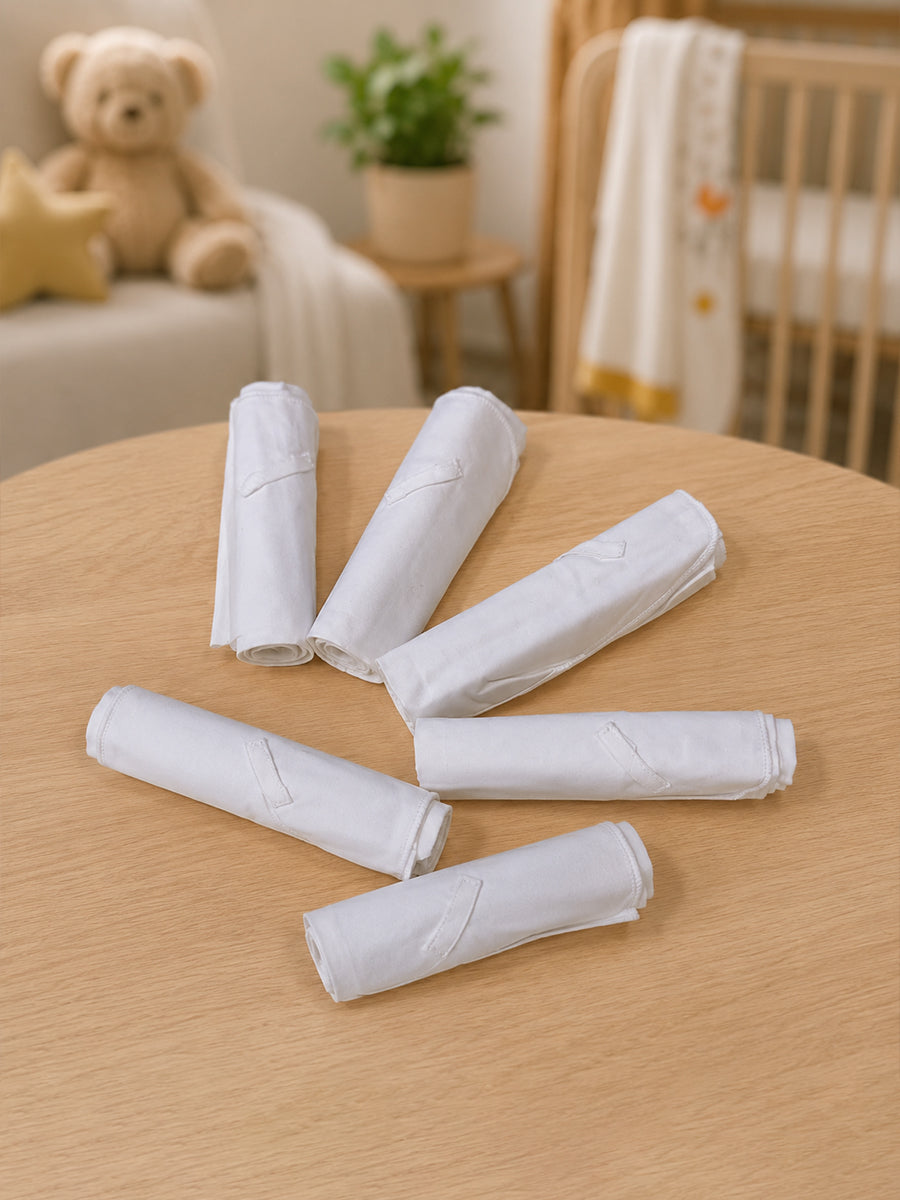 Ziva 6 Pieces Cotton Square Nappies – Soft Double Layer Reusable Newborn  cloth Nappies