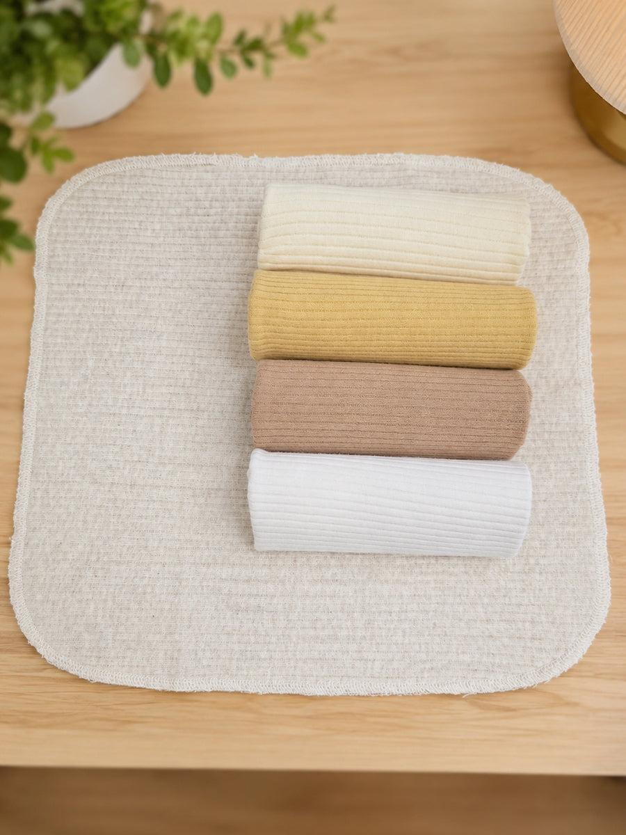 Ziva Face Towels – Premium Knitted Cotton | 12 × 12 Inch | Sunshine Neutrals Colour Pack | 5 Pieces