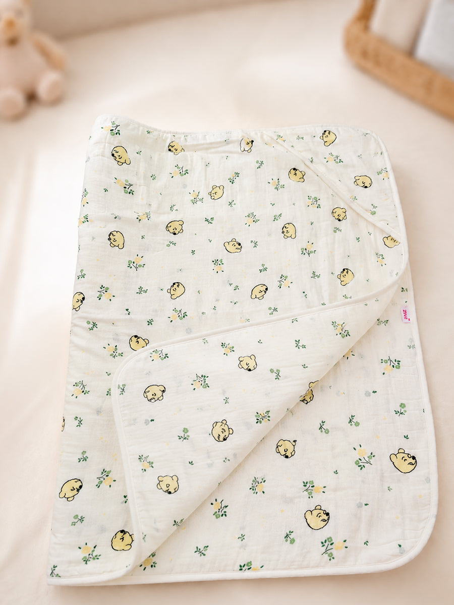 Ziva Premium Muslin Hooded Towel – Double Layer Muslin with Soft Fleece Core | Little Bear Meadow