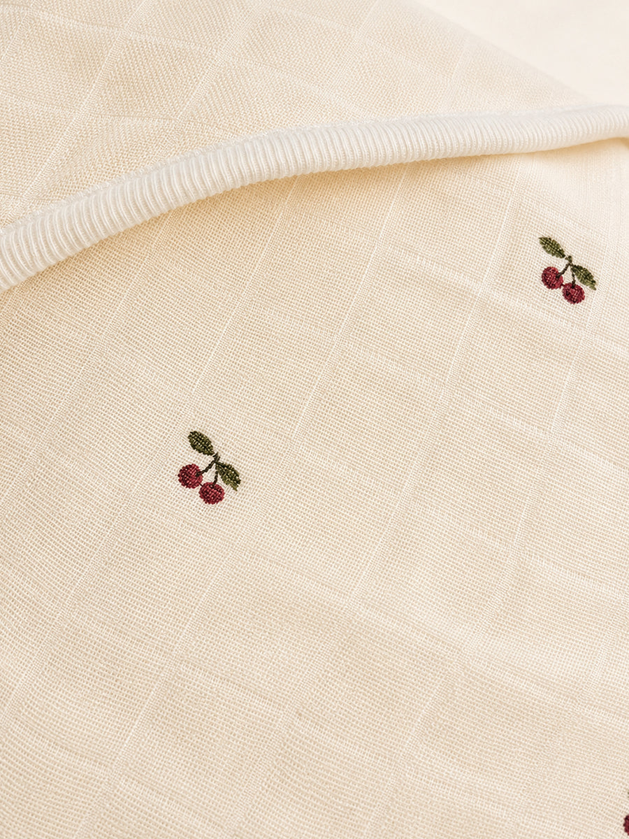 Ziva Premium Muslin Hooded Towel – Double Layer Muslin with Soft Fleece Core | Berry Bloom Print