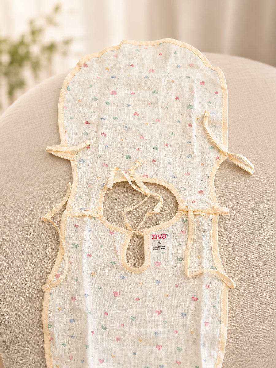 Ziva Premium Muslin Baby Jabla – Side Open Tie-Up | Pack of 3 Assorted Prints (Print Details: Check Product Description)