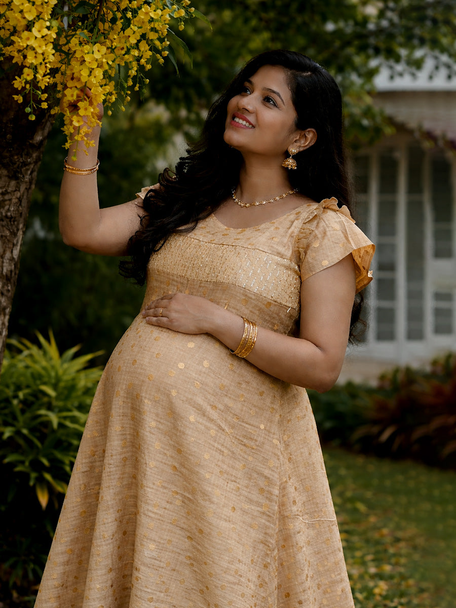 Ziva Maternity & Feeding Short Dress with Concealed Zip –  Vishu & Festive Edition