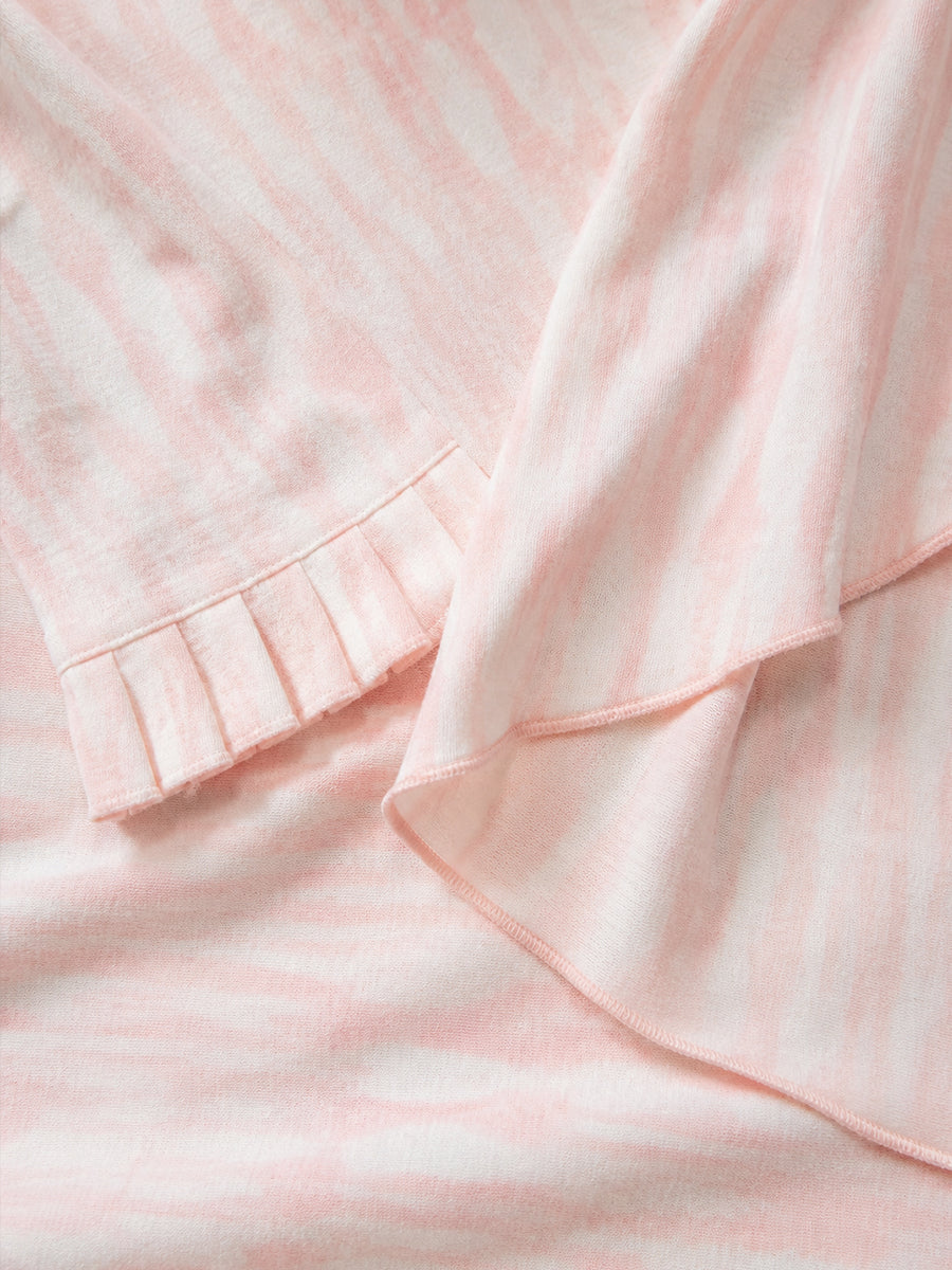 Ziva Maternity & Feeding Knitted Cotton Maxi Dress with Zipless Feeding Access & Pocket – Pink Tie-Dye