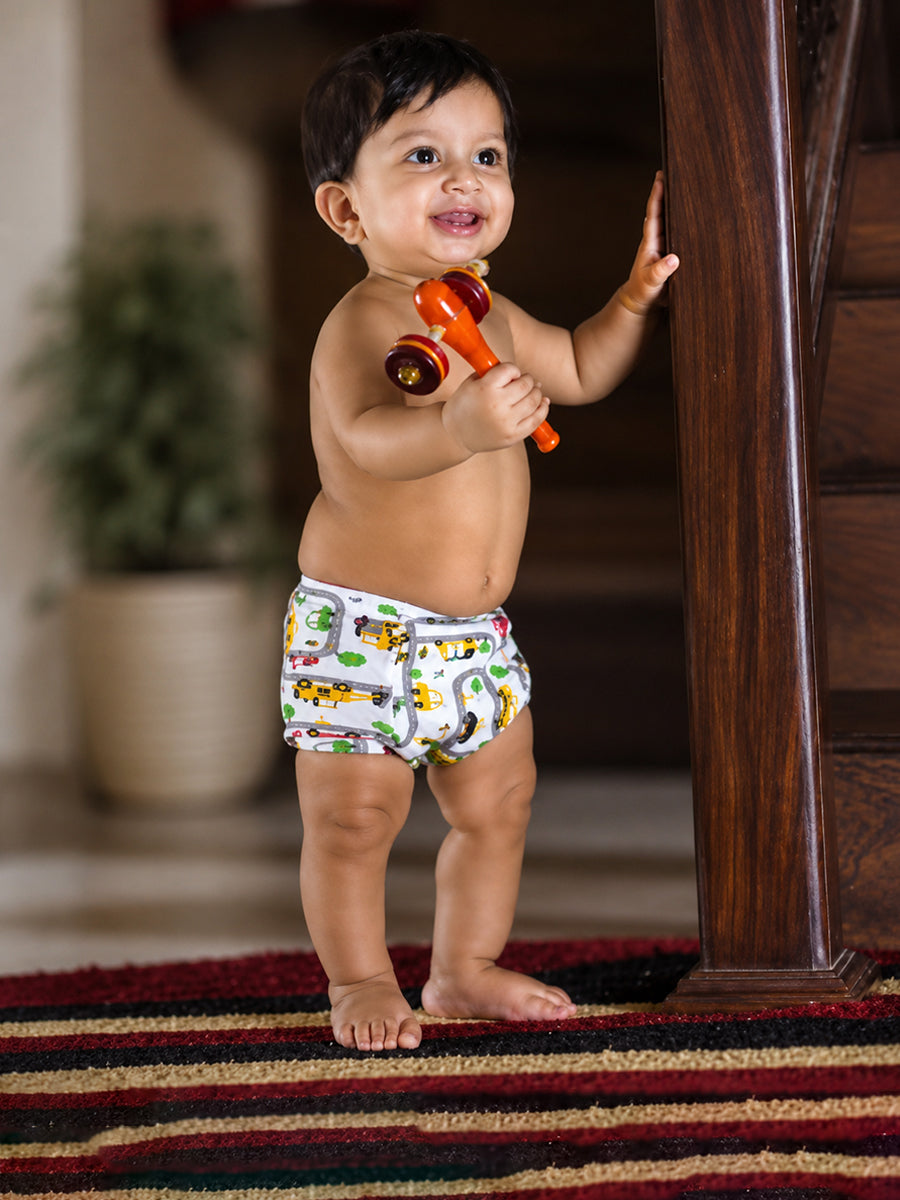 Ziva Cotton Padded Training Shorts – Reusable potty Training Underwear for Babies & Toddlers-3 piece pack