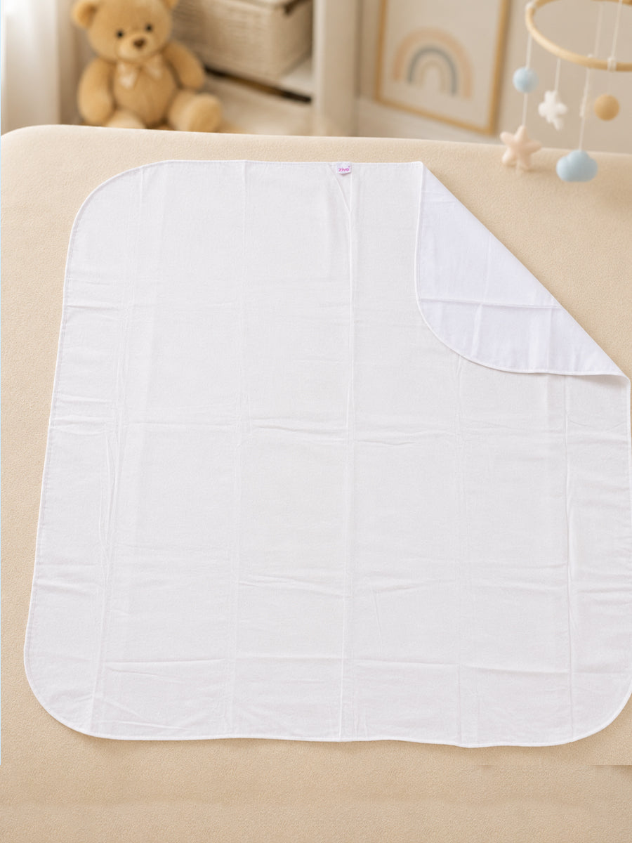 Ziva 3-Piece Cotton Reusable Baby Towels – Soft Multi-Purpose Cloth Towels for Newborns | White
