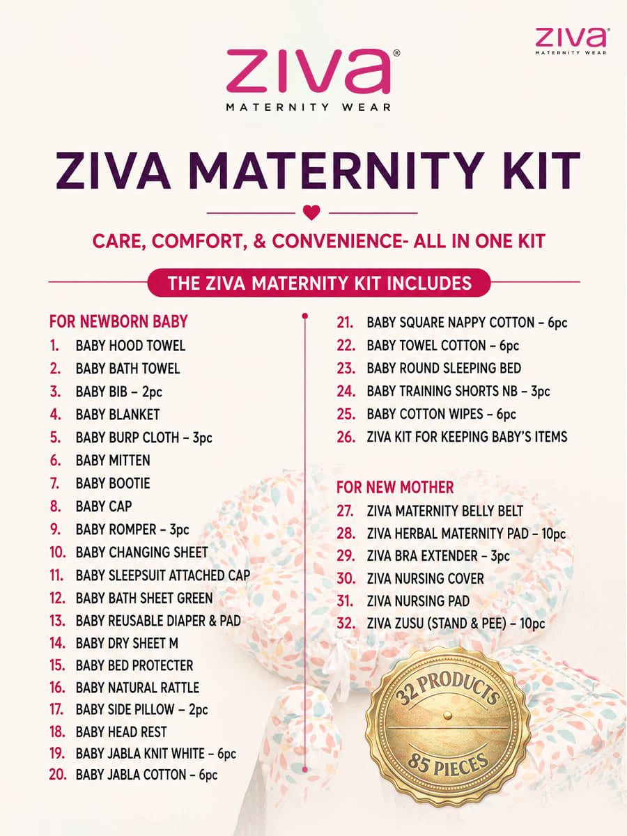 Ziva Premium Maternity & Hospital Kit – Complete Newborn & New Mother Essentials. The perfect hospital bag for expectant parents.