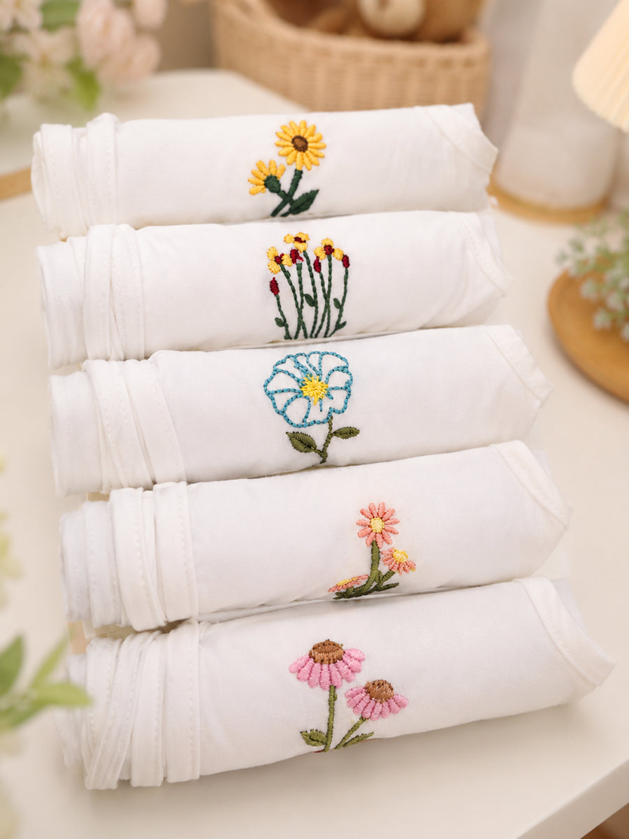Ziva Premium Cotton Embroidery Jabla – Front Tie Newborn Baby Wear | Floral Design | 5 Pieces
