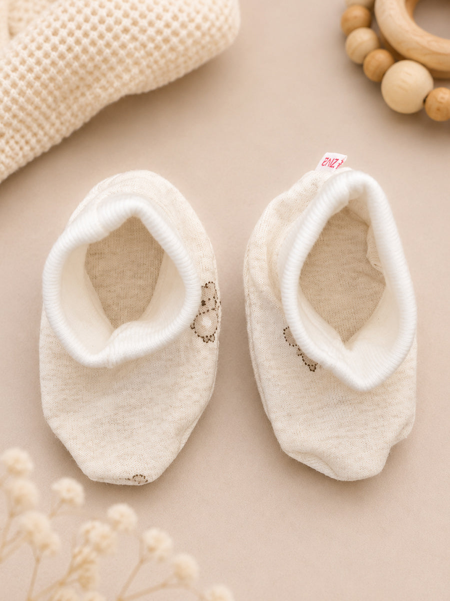 Ziva Baby Cap, Mitten & Bootie Set – Cute Koala Print | Knitted Cotton