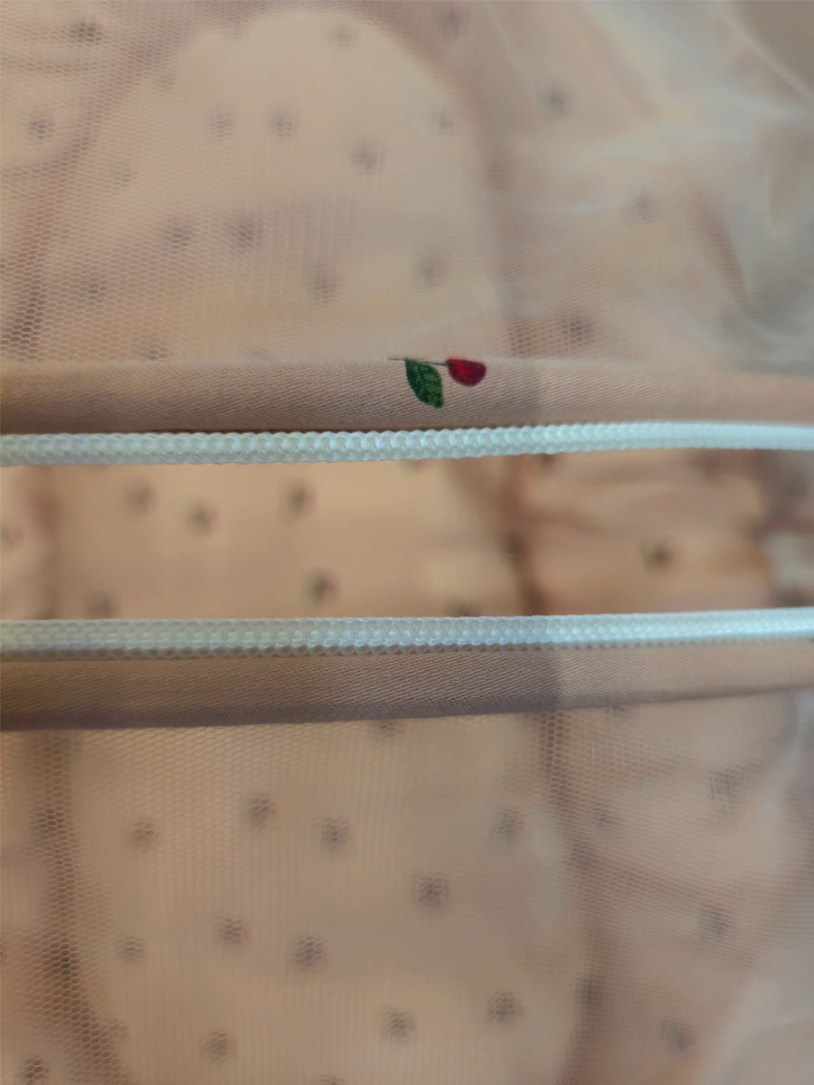 Ziva Baby Net Bed with Head Rest – Organic Cotton Brown Cherry Print