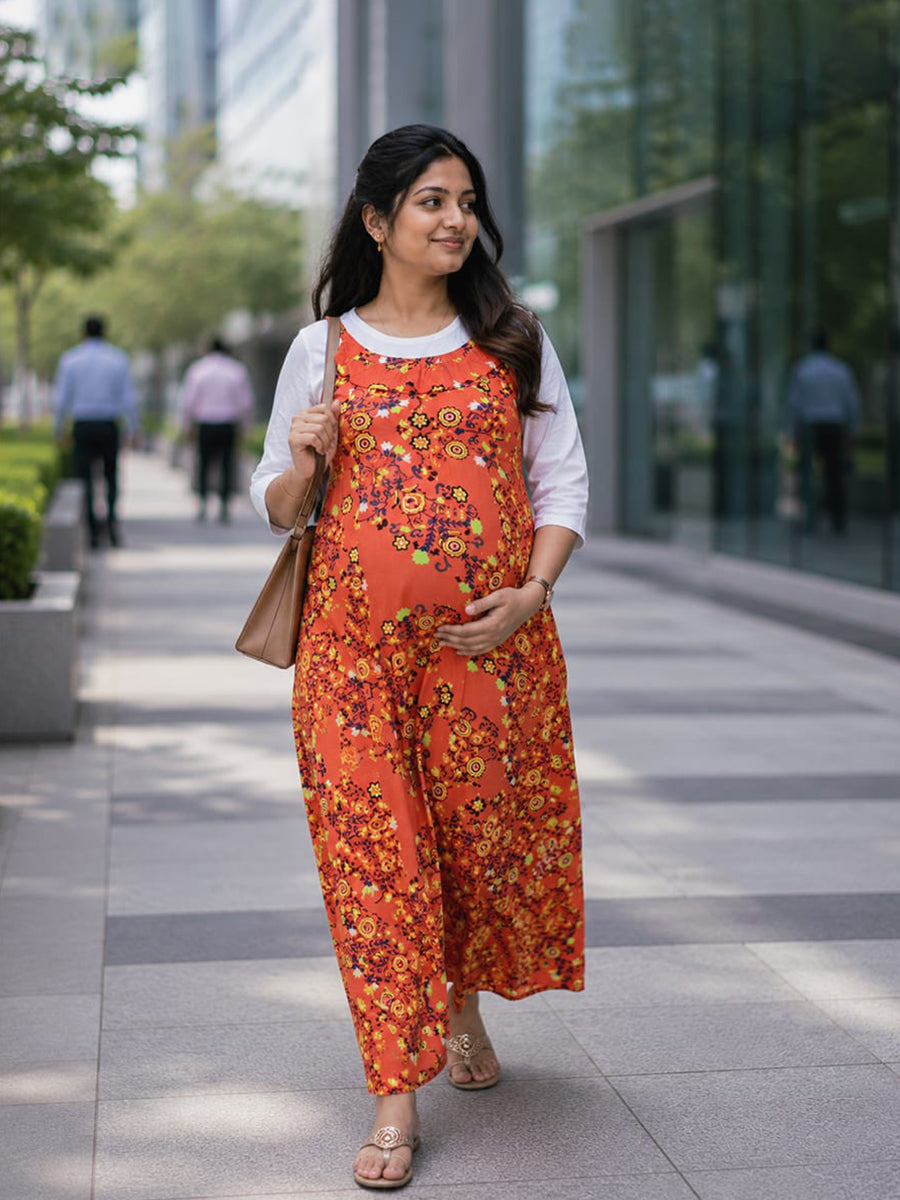 Ziva 3 Dress Maternity & Feeding Combo – Cotton Pyjama Suit, Rayon Gown with Inner Baniyan & Cotton Top