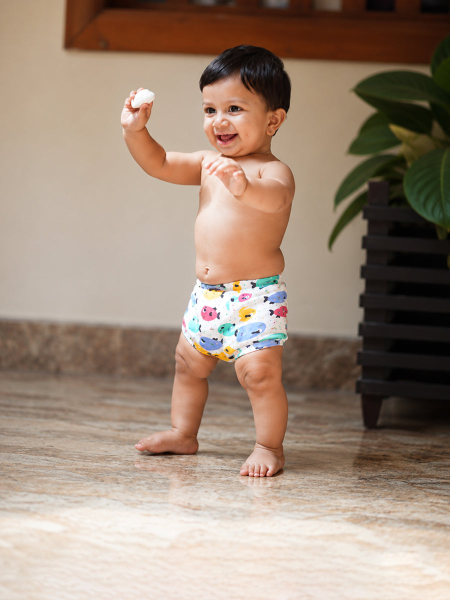 Ziva Cotton Padded Training Shorts – Reusable potty Training Underwear for Babies & Toddlers-3 piece pack