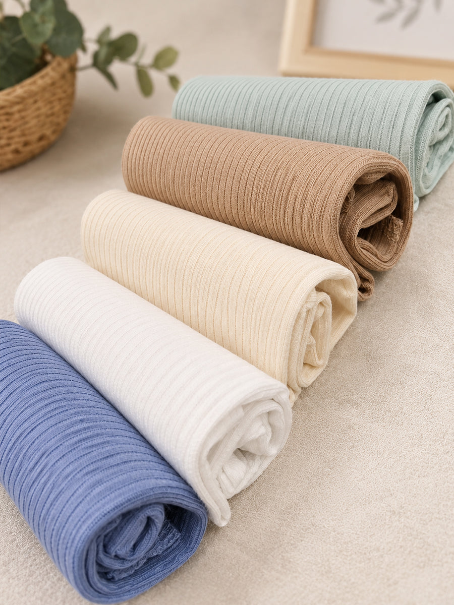 Ziva Face Towels – Premium Knitted Cotton | 12 × 12 Inch | Pastel Harmony Colour Pack | 5 Pieces