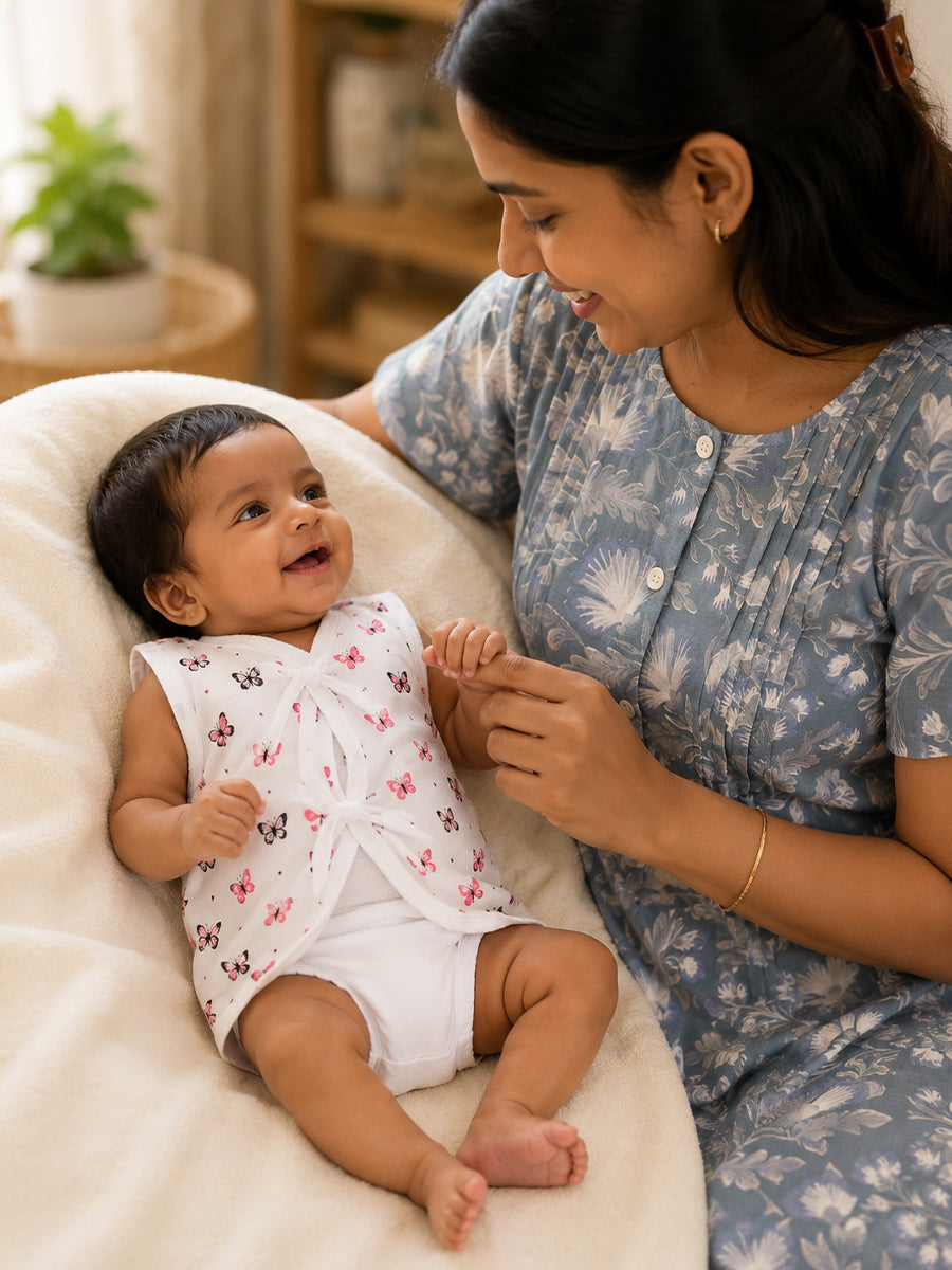 Ziva Knitted Cotton Printed Jabla – Baby Dreams Print Collection | 6 Pieces