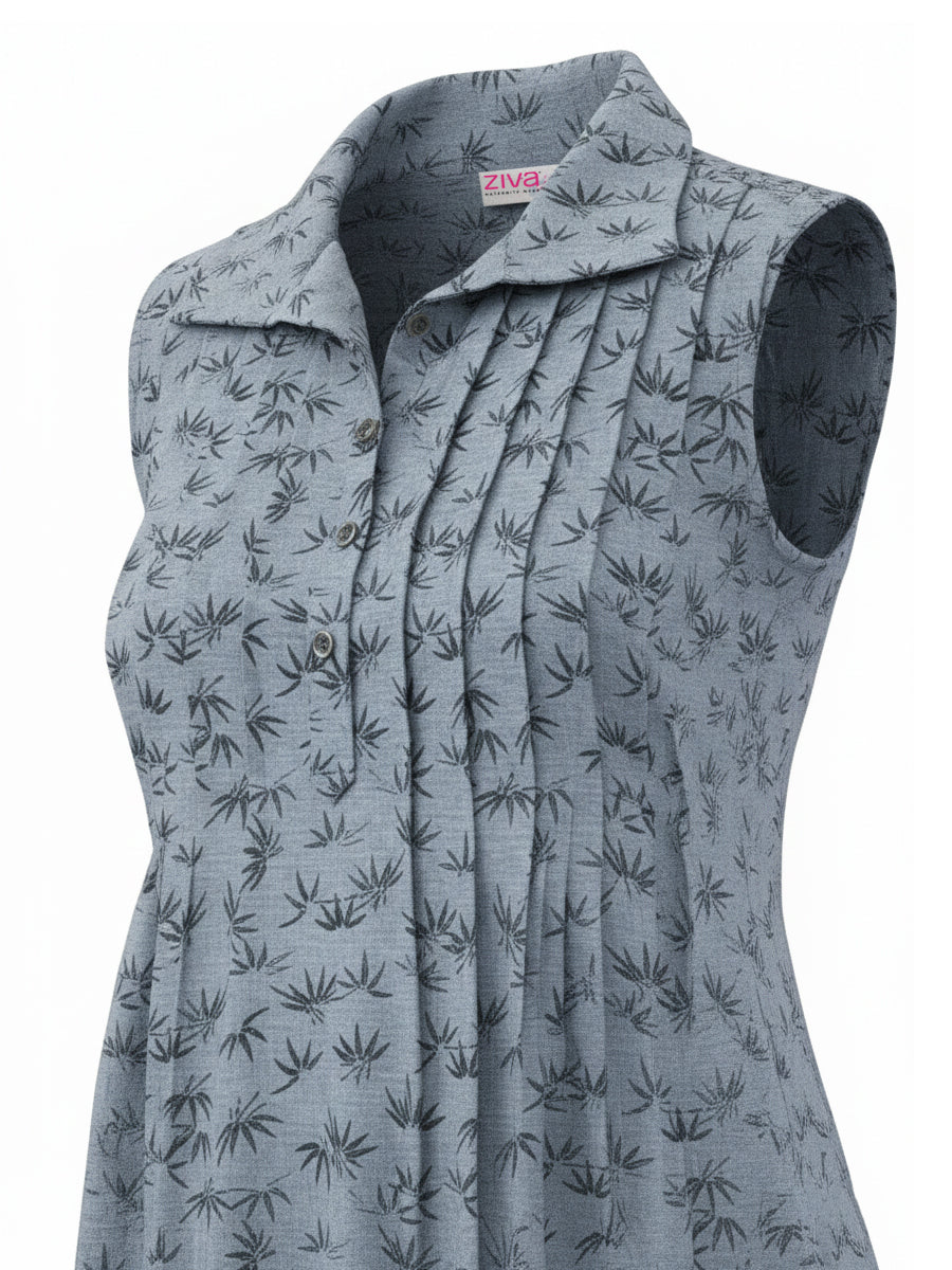 Sleeveless Cotton Collar Cord Set – Nursing Zip | Ziva