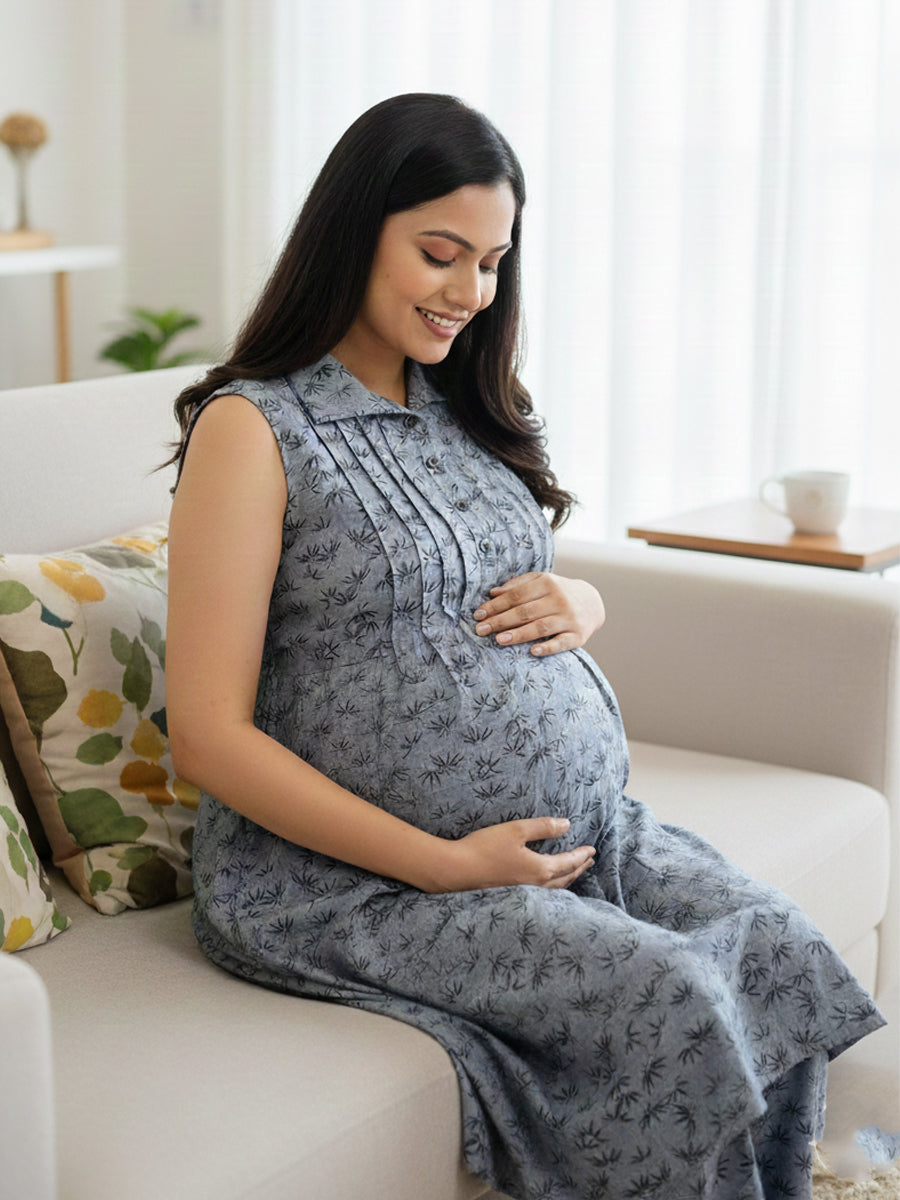 Sleeveless Cotton Collar Cord Set – Nursing Zip | Ziva