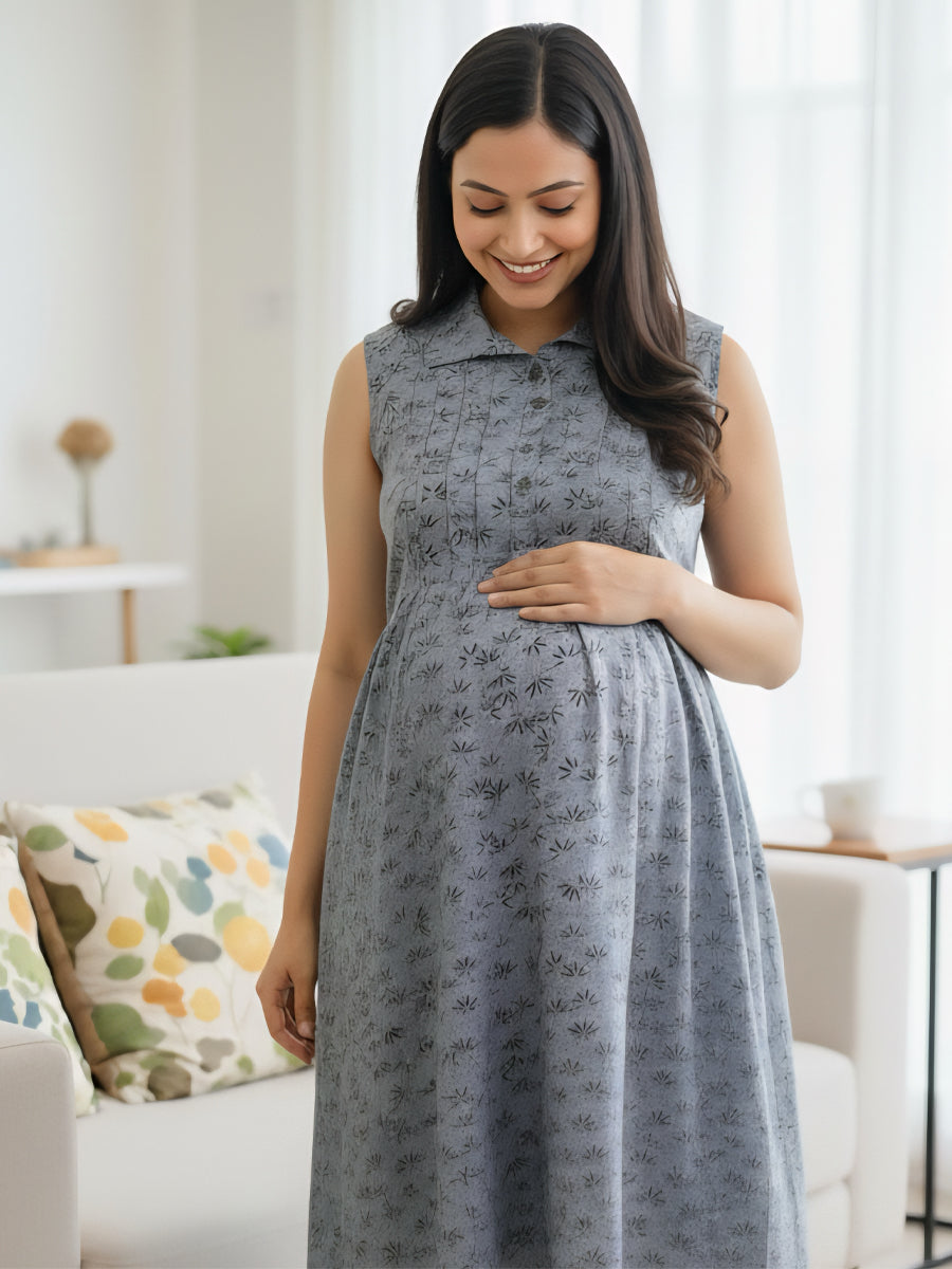 Sleeveless Cotton Collar Cord Set – Nursing Zip | Ziva