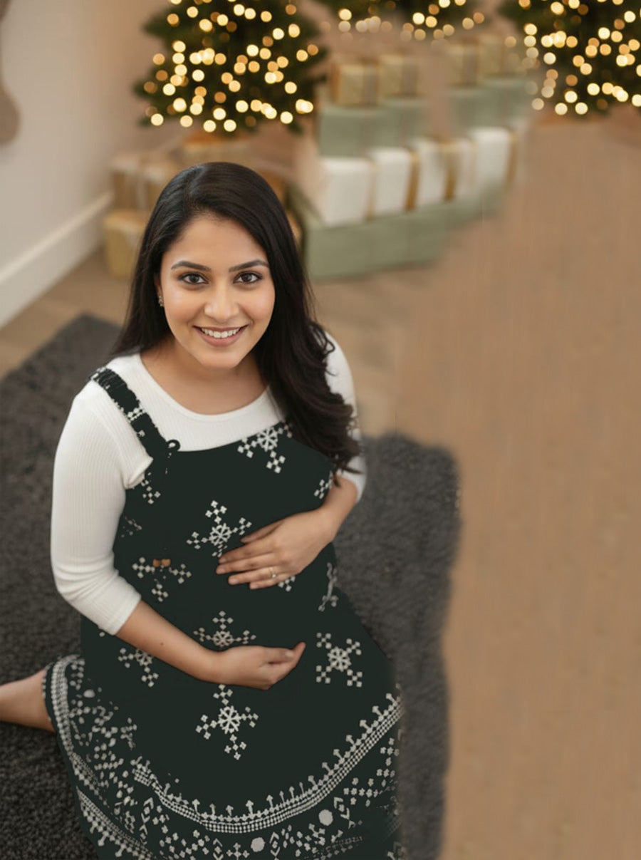 Maternity Short Dress Detie - Black & White