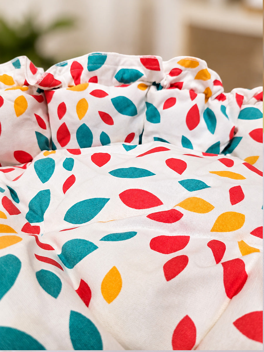 Ziva Baby Round Bed , Multipurpose – 100% Cotton Padded Baby Lounger for Newborns & Toddlers