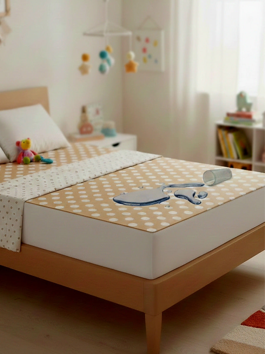 Ziva Waterproof Baby Bed Protector – Cotton Fabric with PVC Coating (Easy Wipe Clean Mattress Protector)