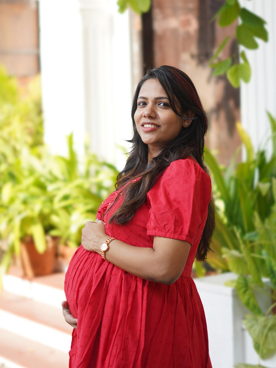 Maternity Short Dress Grace - Red