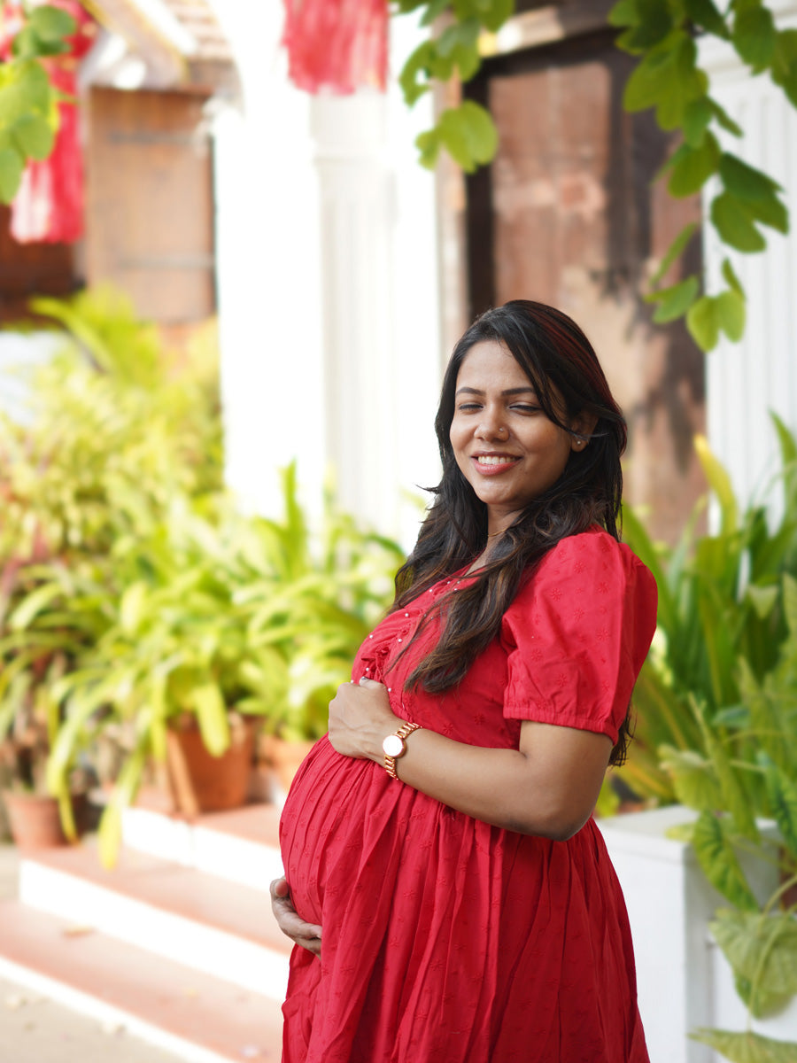 Maternity Short Dress Grace - Red